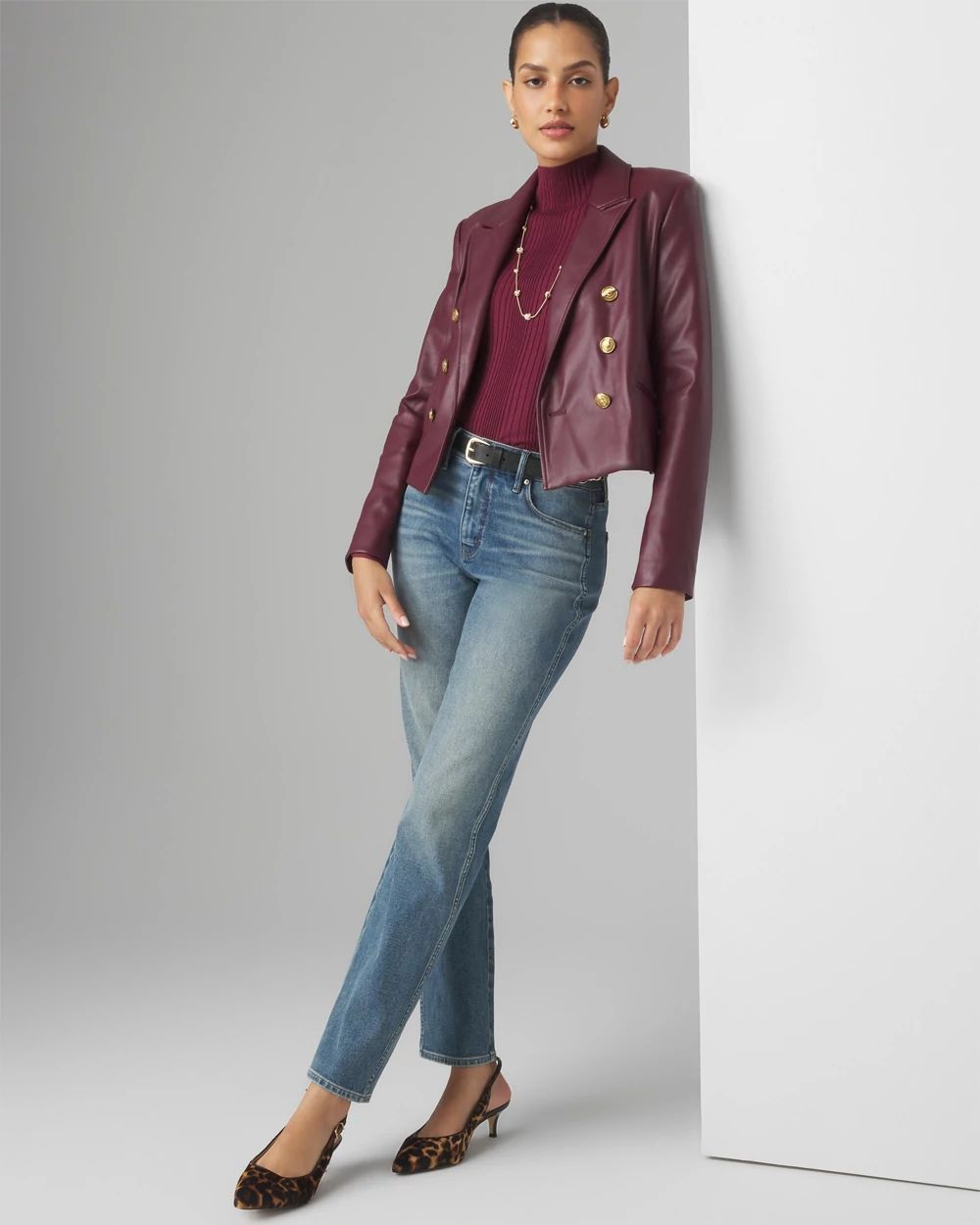 Faux Leather Jacket White House Black Market